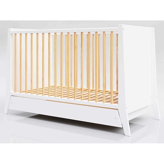 Dětská postýlka Cosmo Scandi 120x60 bílo-přírodní