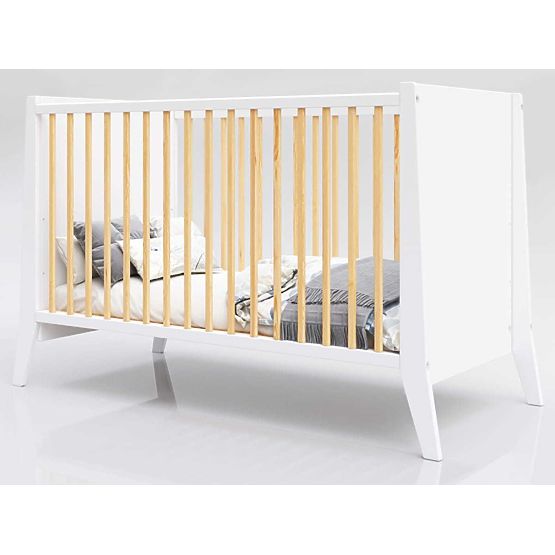 Dětská postýlka Cosmo Scandi 120x60 bílo-přírodní