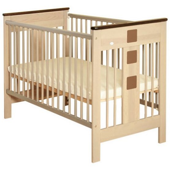 Dětská postýlka Drewex Sahara se stahovací bočnicí světle-hnedá Hnědá