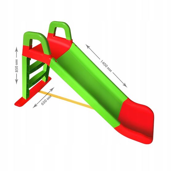 Dětská skluzavka Happy 140 cm - zeleno-červená
