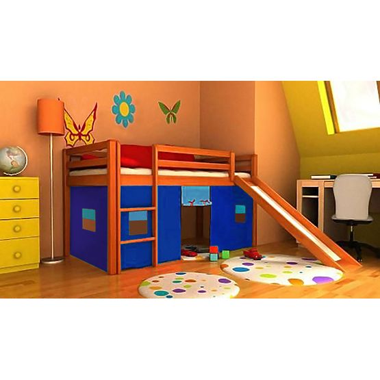 Dětská vyvýšená postel Ourbaby Modo olše se skluzavkou