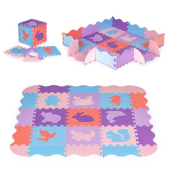 Dětská vzdělávací pěnová podložka - puzzle zvířátka