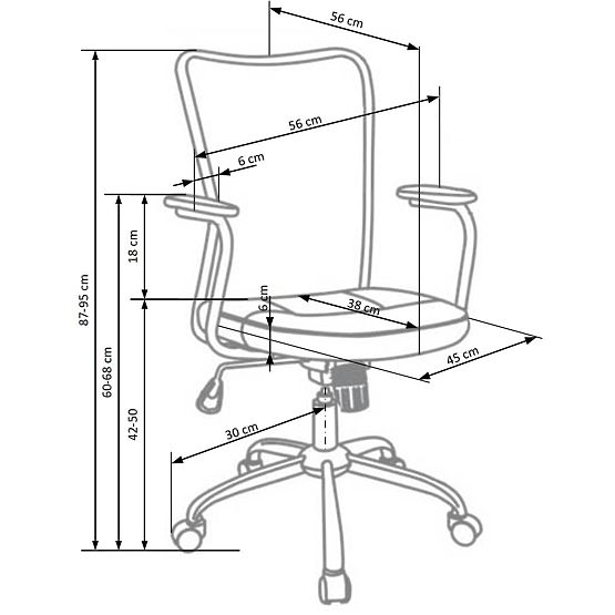 Dětská židle ANDY - šedá/černá