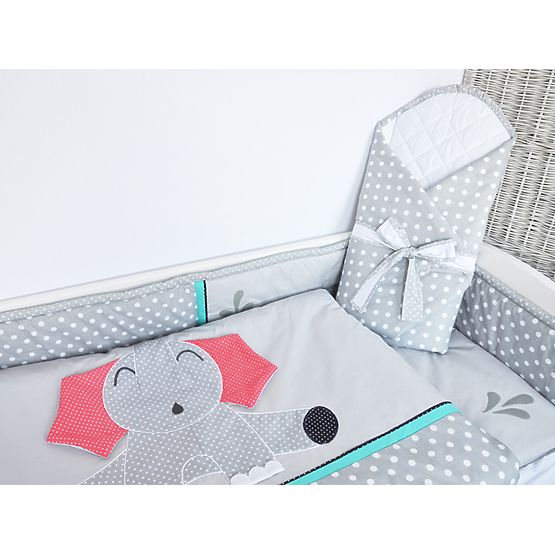 Dětské 2-dílné povlečení Sloník šedé