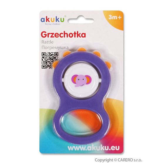 Dětské chrastítko Akuku fialové Fialová