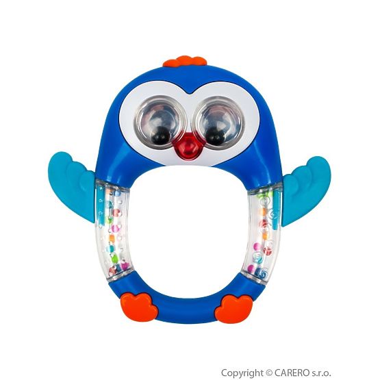 Dětské chrastítko se zvukem Baby Mix Tučňák Modrá