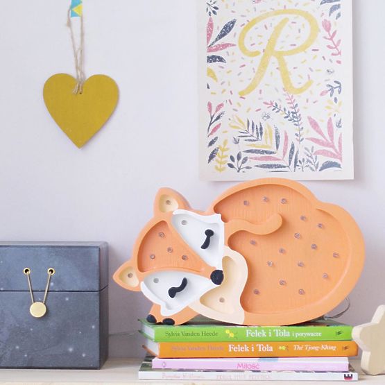 Dětské dřevěné svítidlo Liška