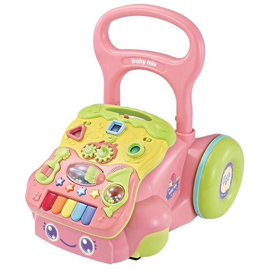 Dětské hrající edukační chodítko Baby Mix růžové