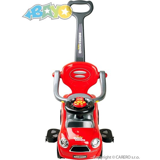 Dětské hrající jezdítko 3v1 Bayo Super Coupe red Červená