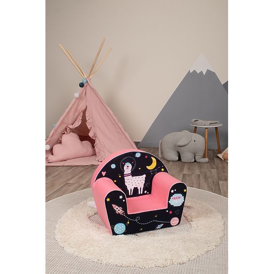 Dětské křesílko Lama - modro-růžové