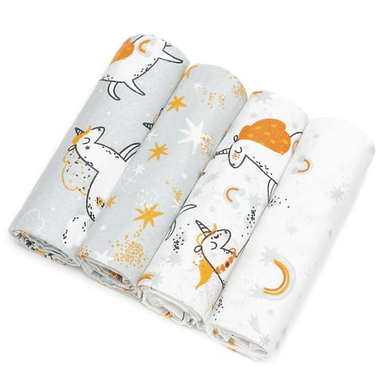 Dětské látkové pleny - Unicorns 4 ks
