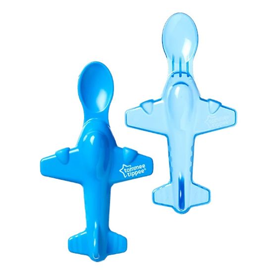 Dětské lžičky Tommee Tippee letadlo 2 ks modré