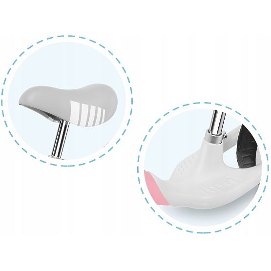 Dětské odrážedlo Arie s ruční brzdou - růžové-šedé