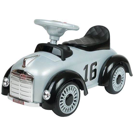 Dětské odrážedlo se zvukem a vodící tyčí Retro Bayo grey Šedá