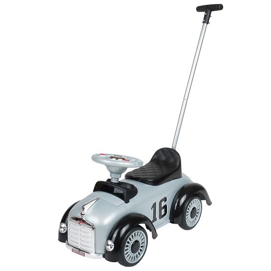 Dětské odrážedlo se zvukem a vodící tyčí Retro Bayo grey Šedá