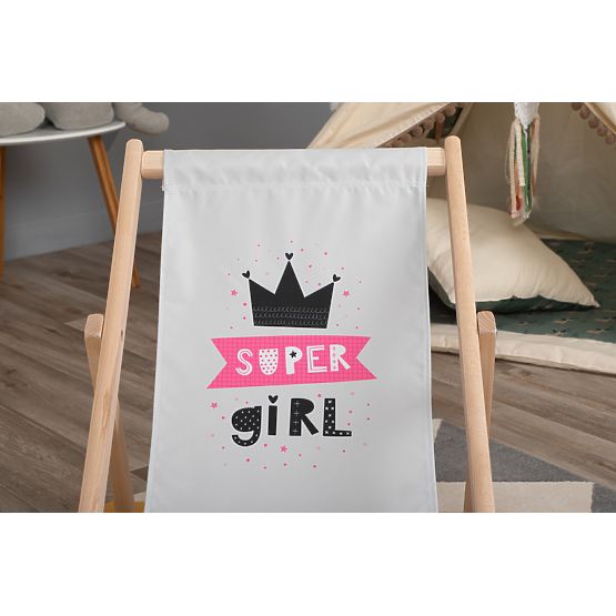 Dětské plážové lehátko Super Girl - šedé