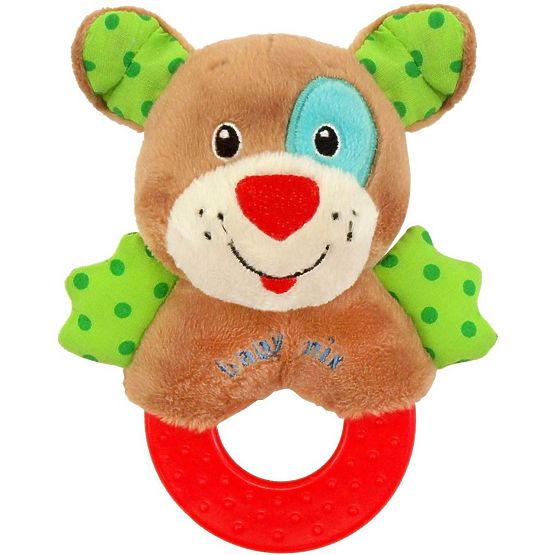 Dětské plyšové chrastítko Baby Mix psík Oranžová