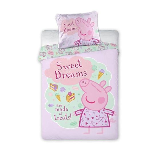 Dětské povlečení 100x135+40x60 Prasátko Peppa a sladkosti