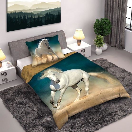 Dětské povlečení 140x200 cm + 70x90 cm Bílý kůň