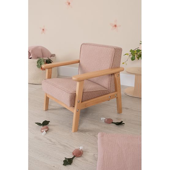 Dětské retro růžové křesílko Sakura