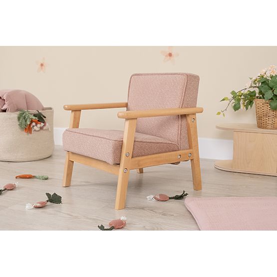 Dětské retro růžové křesílko Sakura