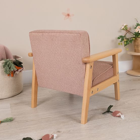 Dětské retro růžové křesílko Sakura