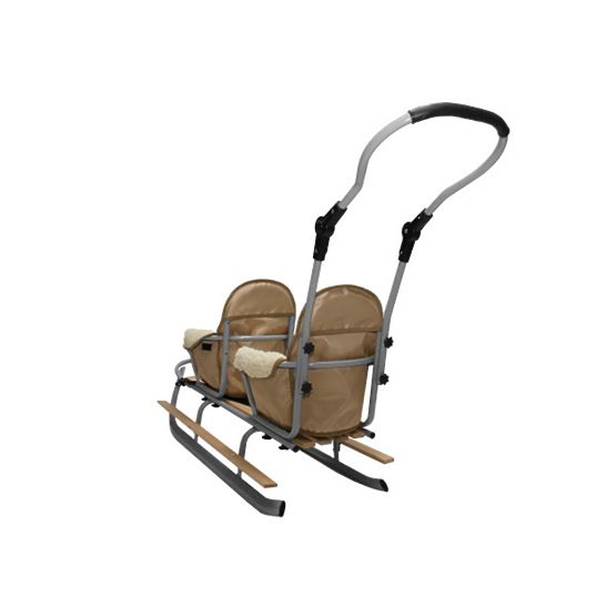 Šedé sáňky pro dvojčata Duo - různé barvy sedátek