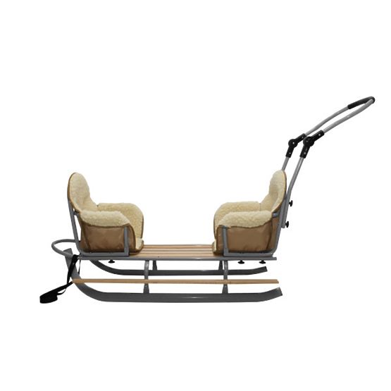 Šedé sáňky pro dvojčata Duo - různé barvy sedátek