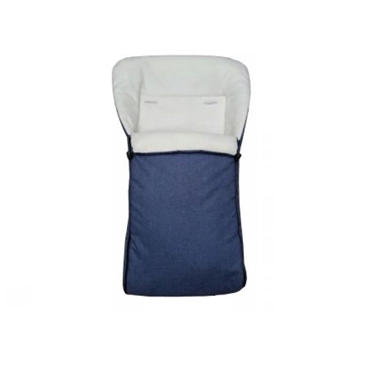 Dětské sáňky s opěradlem a fusakem - jeans / melanž