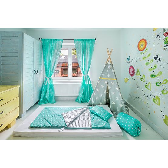 Dětské závěsy Hvězdy Máta 88