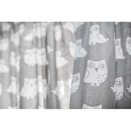 Dětské závěsy Šedé se sovami 21