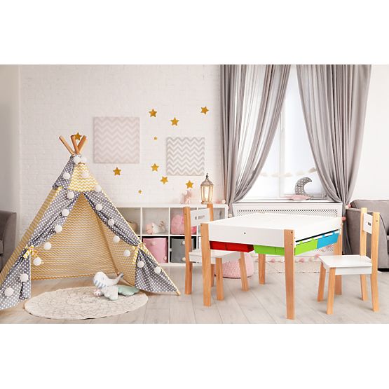 Dětský dřevěný stůl s židlemi Creative