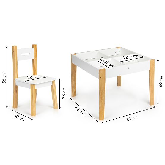 Dětský dřevěný stůl s židlemi Natural