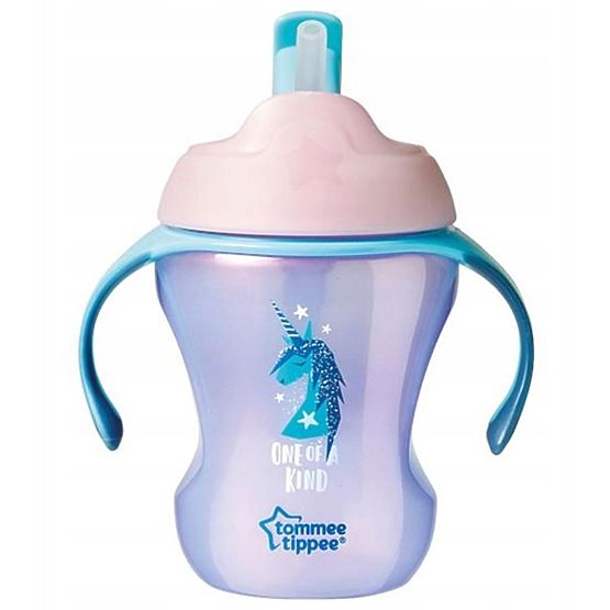 Dětský hrneček s brčkem Tommee Tippee Explora jednorožcem Zelená