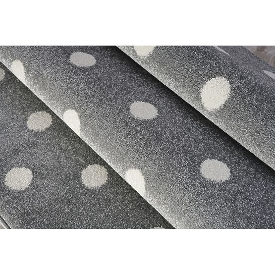 Dětský koberec CIRCLE stříbrnošedý/ bílý