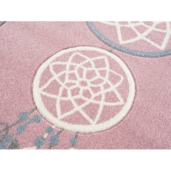 Dětský koberec Lapač snů - růžovo-šedý