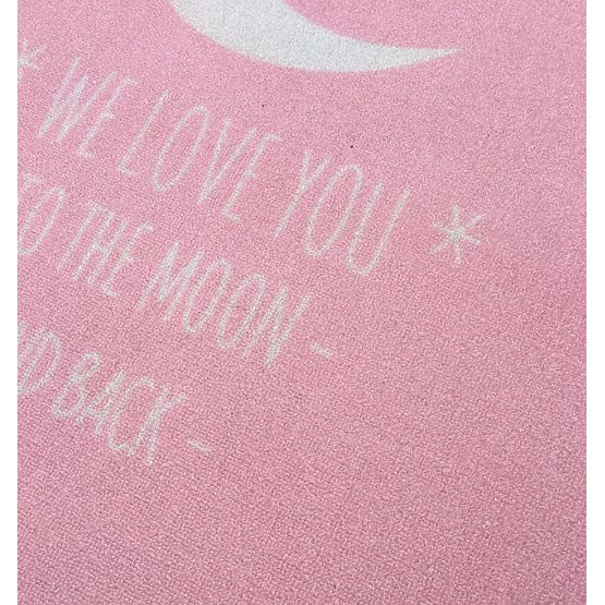 Dětský koberec LOVE YOU MOON růžová/bílá