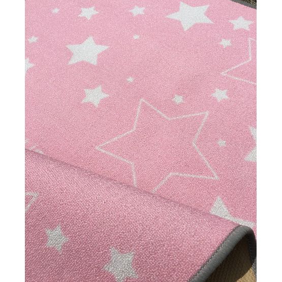Dětský koberec LOVE YOU STARS růžová/bíla