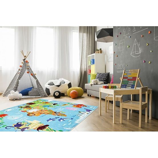 Dětský koberec - Mapa světa