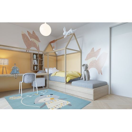 Dětský koberec Myška - modrý