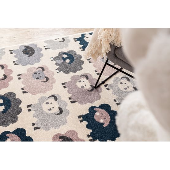 Dětský koberec Ovečky - krémový