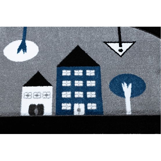 Dětský koberec PETIT - Cesty a silnice - šedý