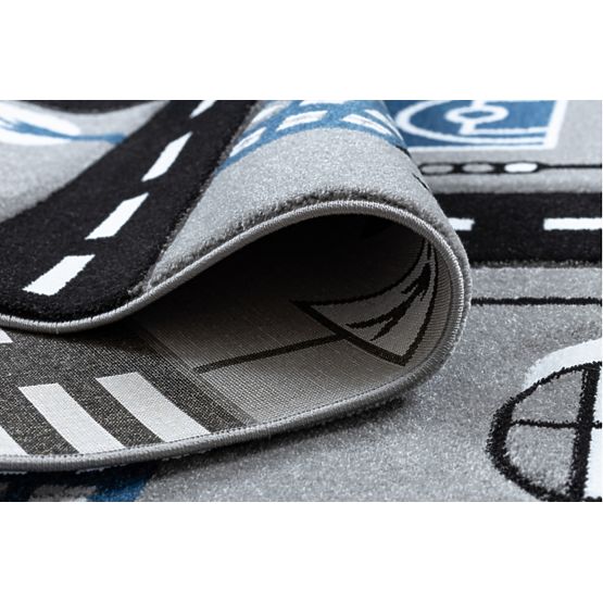 Dětský koberec PETIT - Cesty a silnice - šedý