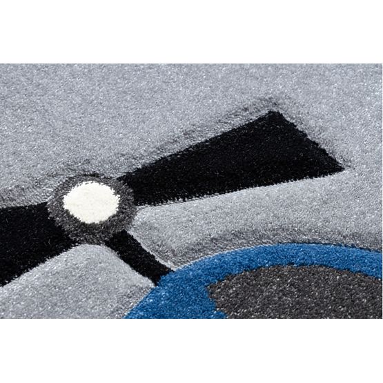 Dětský koberec PETIT - Dopravní prostředky - šedý