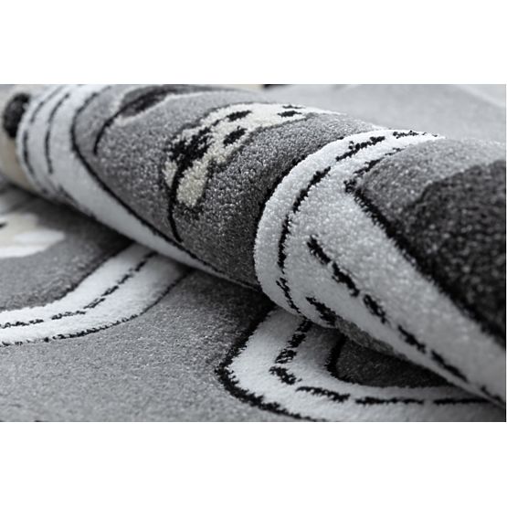 Dětský koberec PETIT - Město a silnice - šedý