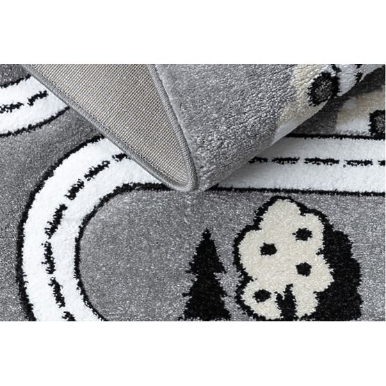 Dětský koberec PETIT - Město a silnice - šedý