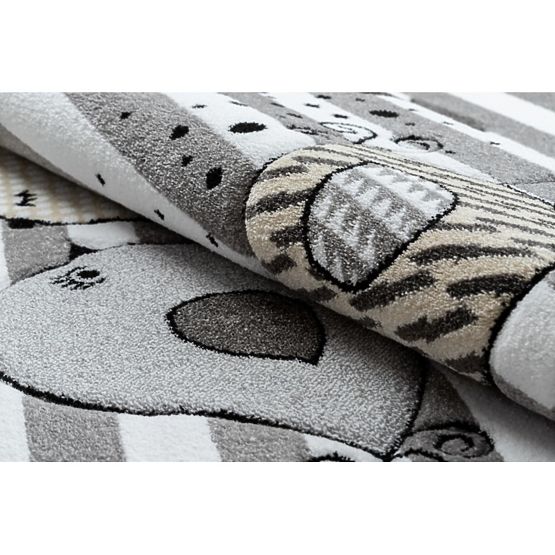 Dětský koberec PETIT - Ptáčci - šedo-bílý