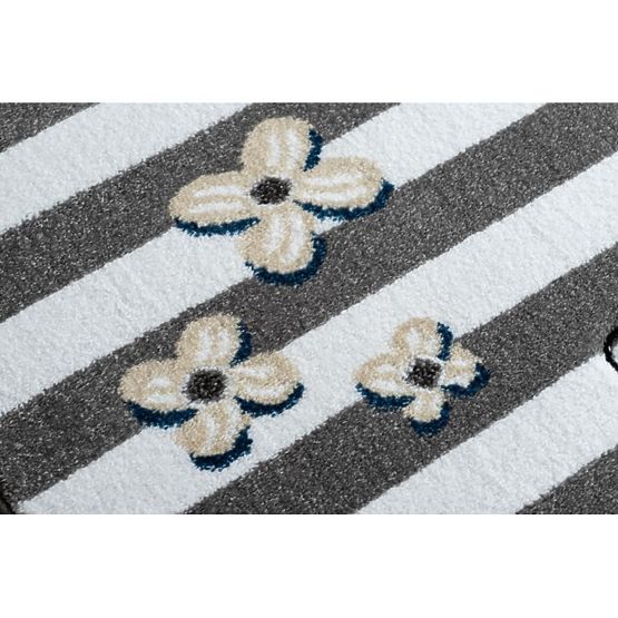 Dětský koberec PETIT - Ptáčci - šedo-bílý