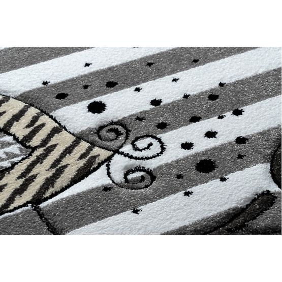 Dětský koberec PETIT - Ptáčci - šedo-bílý