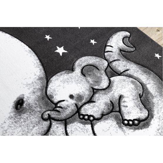 Dětský koberec PETIT - Sloník - šedo-bílý